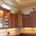 Custom Transitional stacked upper cabinets