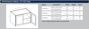 Wall Refrigerator Cabinets - 24-inches H