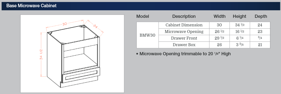 16 - Base Microwave Cabinet - Cornerstone Cabinet Company