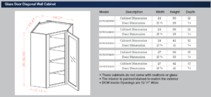 Wall Cabinets - Glass Door Diagonal Wall Cabinet