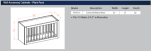 Wall Accessory Cabinets - Plate Rack