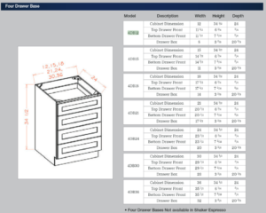 4 drawer base